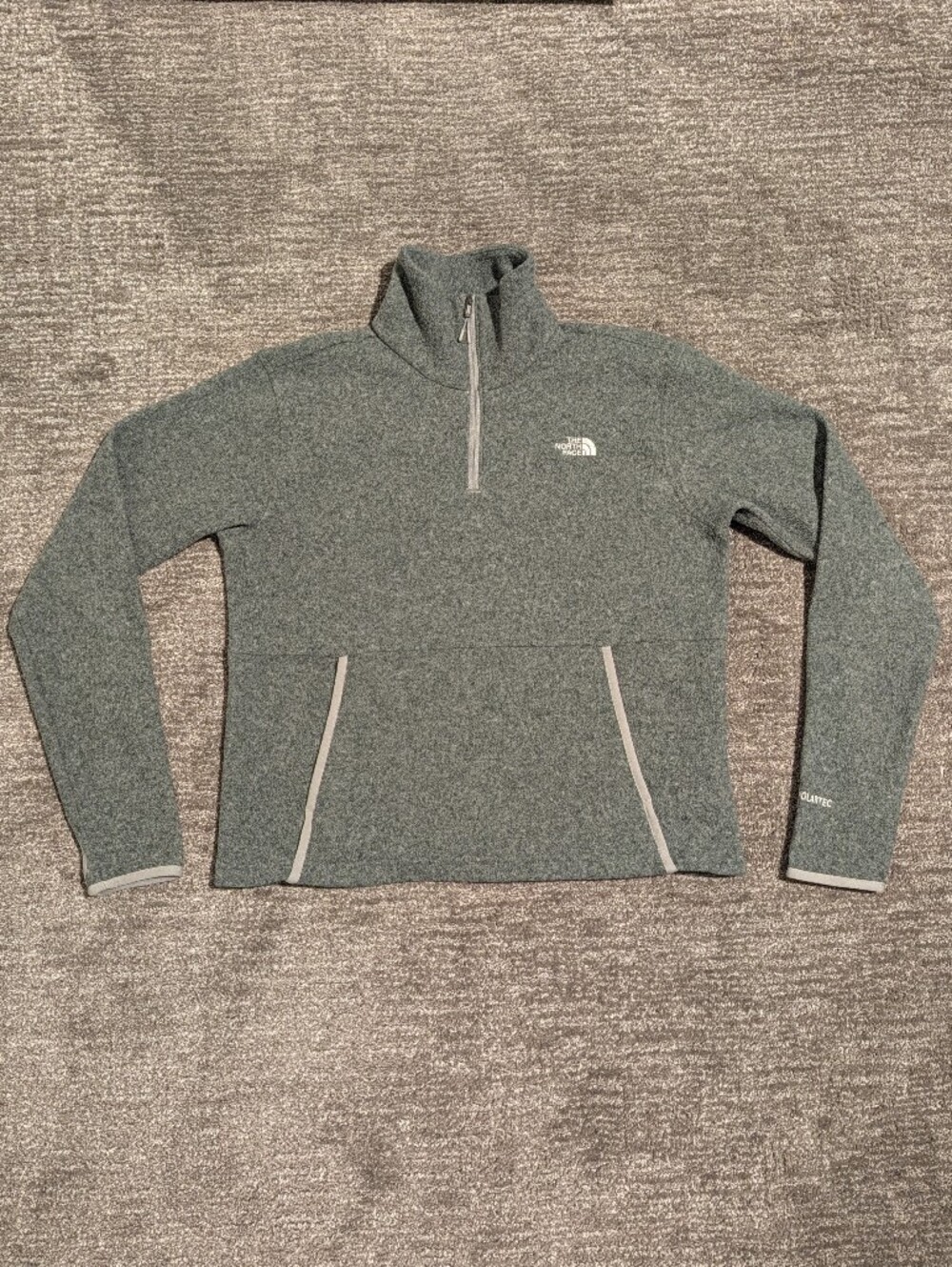 The North Face Women’s Gray Quarter-Zip Polartec Fleece Pullover - Medium